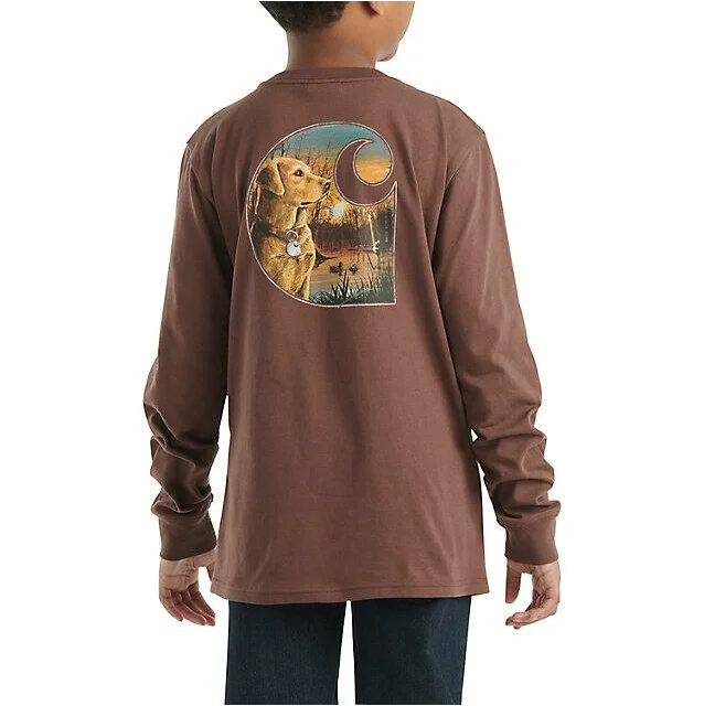 Boys' Long-Sleeve Graphic Pocket T-Shirt - Chestnut