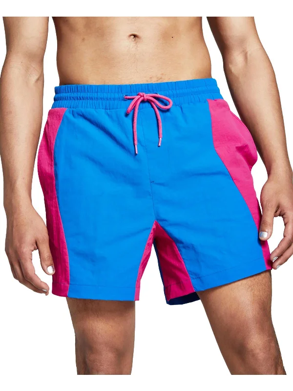 Mens Colorblock Board Shorts Swim Trunks