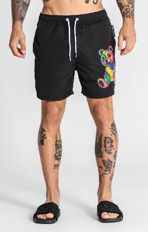 Black Gummy Swimshorts