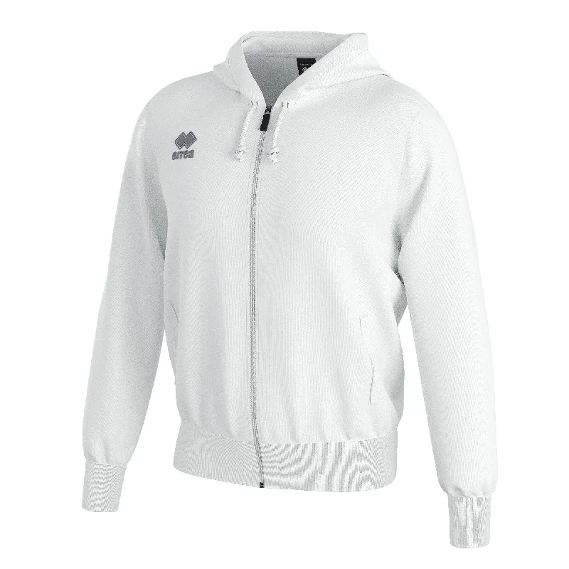 Errea Jacob Full Zip Hooded Top (White)