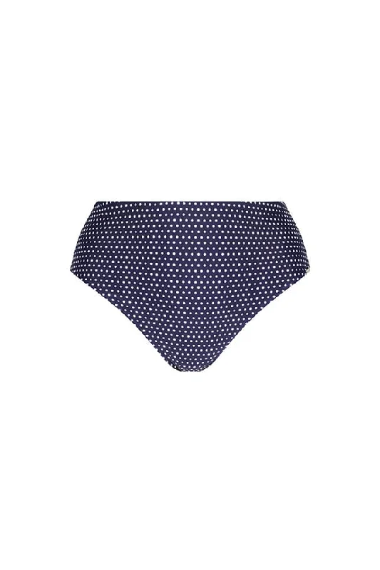 Navy and White Dots High Rise Pant