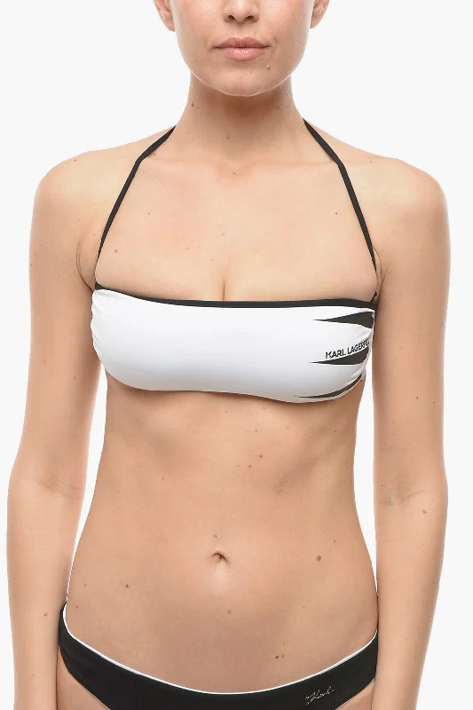 Karl Lagerfeld Bandeau Bikini Top with Contrasting Trim