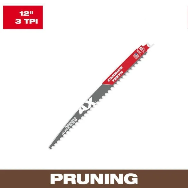 12 In. 3 Tpi The Ax With Carbide Teeth For Pruning & Clean Wood Sawzall Blade 1pk