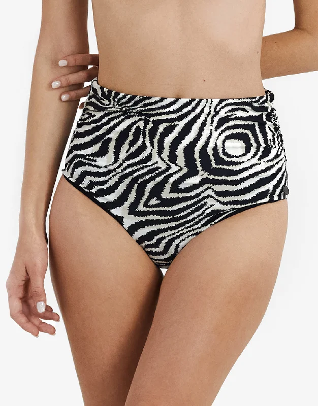 Zebra Chara Bikini Pant - Brown and White