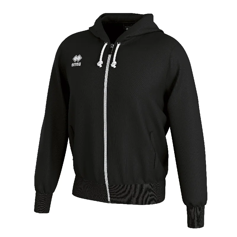 Errea Jacob Full Zip Hooded Top (Black)