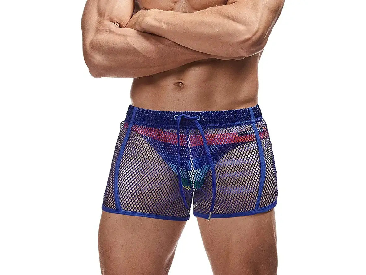 Gay Swim Shorts | AIMPACT Mesh See-Through Beach Shorts