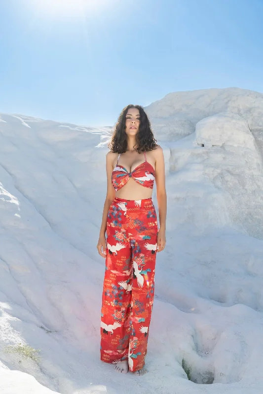 Twisted Bikini Set paired with Medusa Pants in Winter Solstice