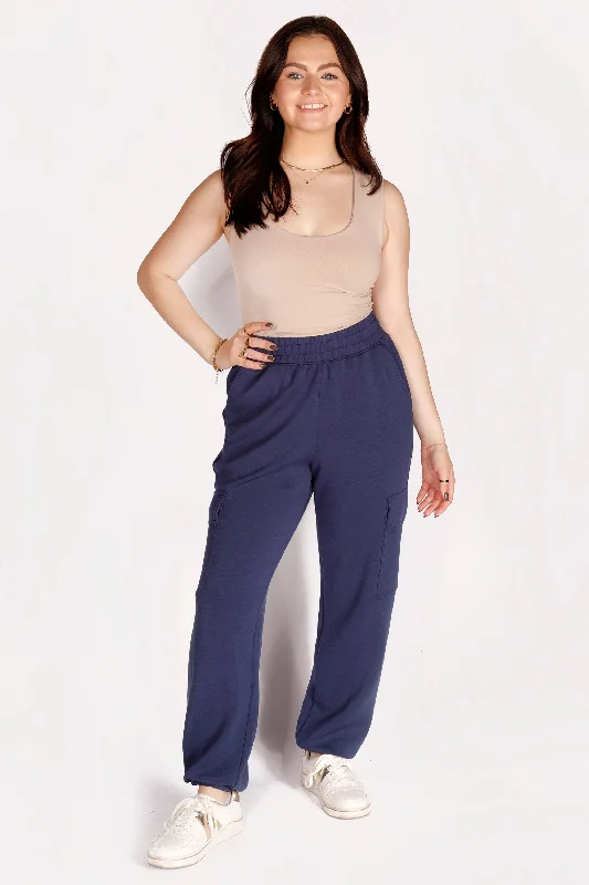 Kelsey Navy Cargo Jogger Pants