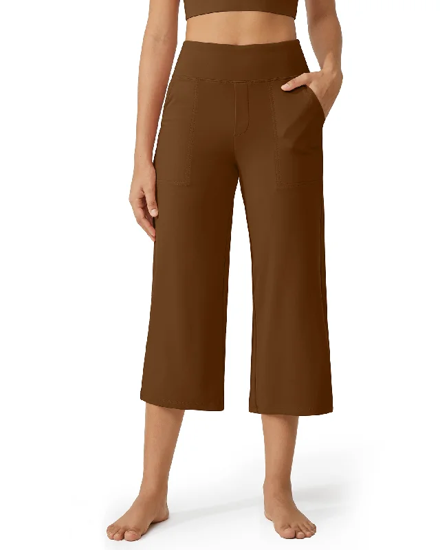 Wide Leg High-Waist Multiple Casual Capri Pants