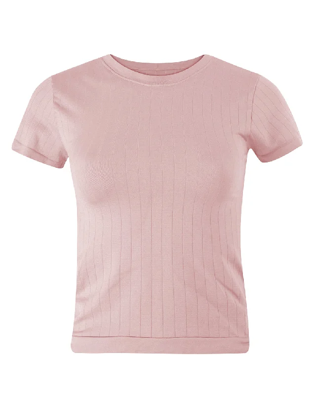 FLAT RIBBED SAPIENT T-Shirt | Blush