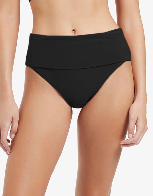 Jetset Fold Down Bikini Pant - Black