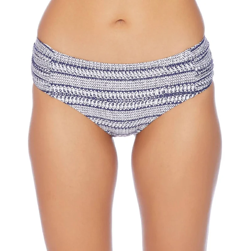 Mid Rise Bikini Bottom In Nautical By Nature Navy