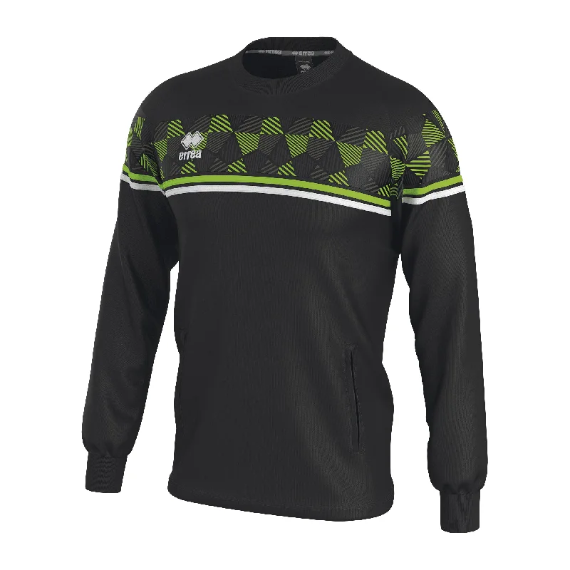 Errea Davis Crew Top (Black/Green Fluo/White)