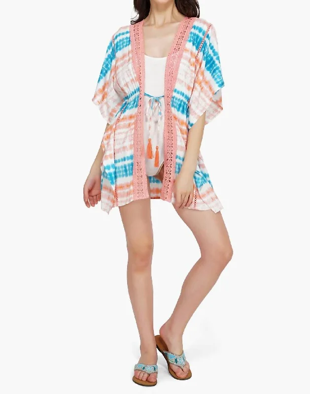 Coral Reef Tie Dye Cover Up In Pink/blue