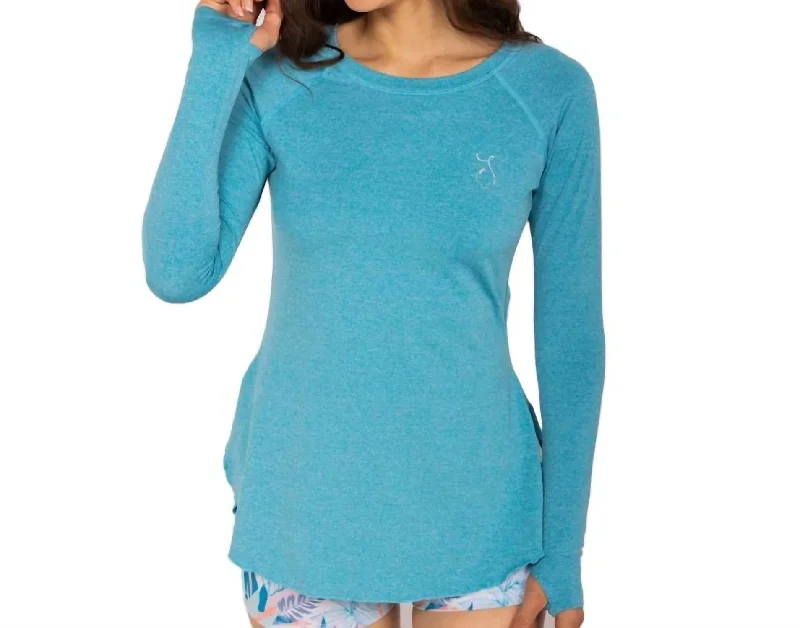 Solid Flowy Performance Top In Tumultous Sea