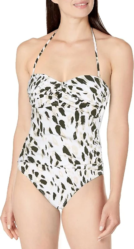 Bandeau One Piece Swimsuit - Plus In Olive