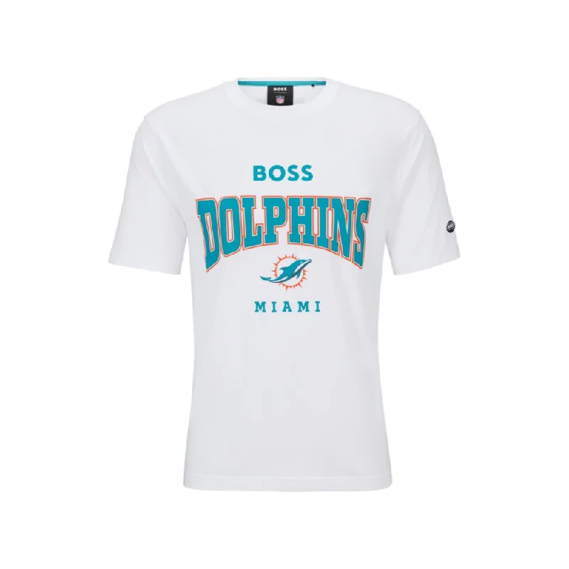 BOSS x NFL stretch-cotton T-shirt with collaborative branding