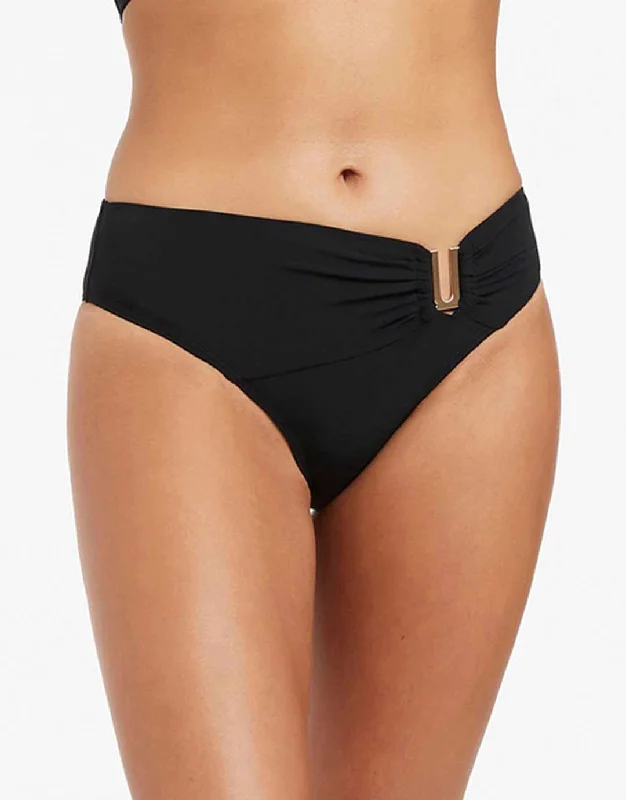 Jetset U Trim Mid Bikini Pant - Black