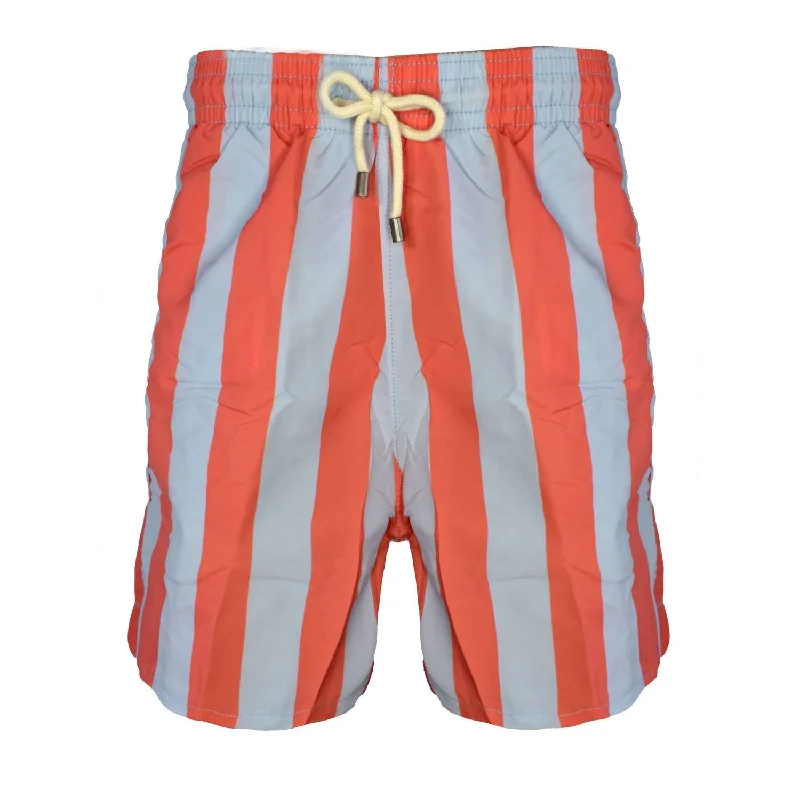 Men The Classic Drawstrings Swim Shorts Trunks In Coral Ash Blue