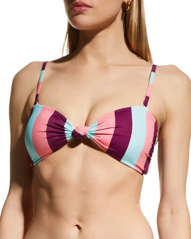 Poppy Bikini Top In Salmon Rose Multi