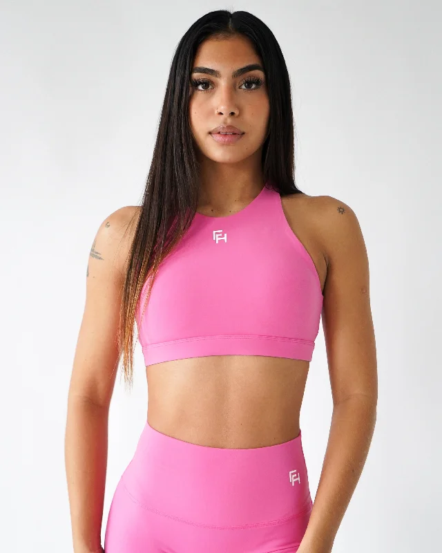 Everyday High-Neck Sports Bra - Bubblegum