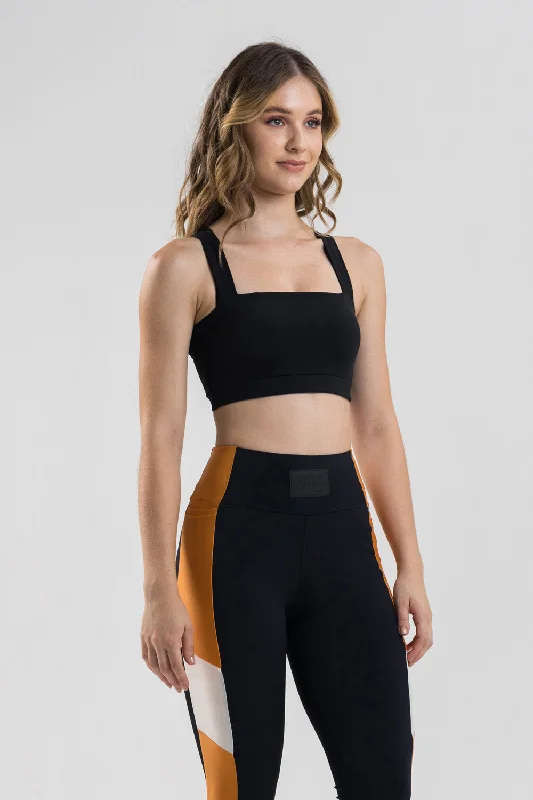 Square Sport Bra - Black