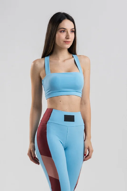 Square Sport Bra - Light Blue