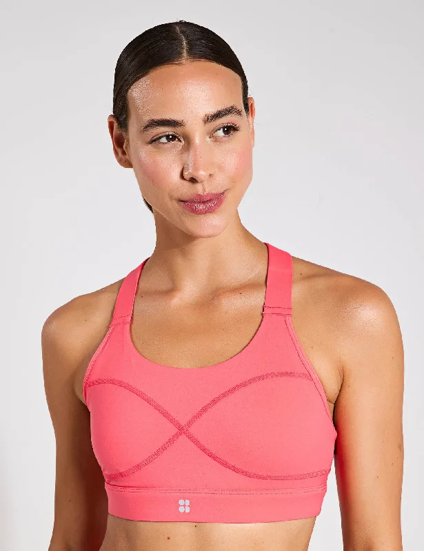 Power Medium Support Sports Bra - Coral Pink